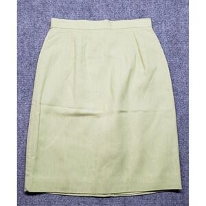 Vintage Worthington Skirt Womens 6P Petite Green Lined Flash Linen New